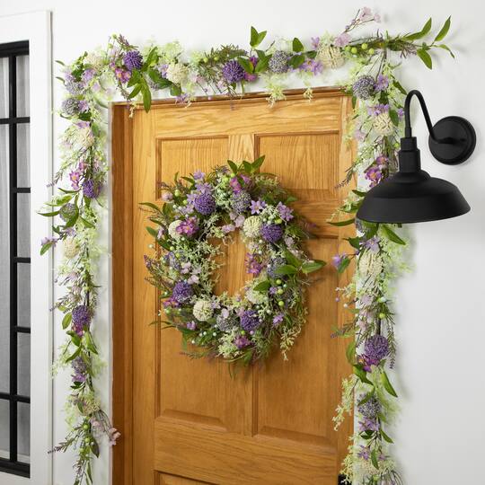 28" Purple Wild Flower & Berry Spring Wreath